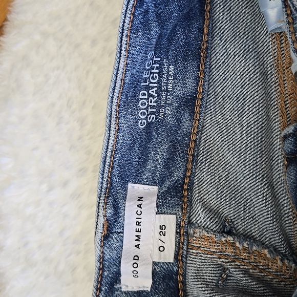 Good American Mid-Rise Straight Fit Jean, Womens Size 0/25, NWT - Picture 5 of 13